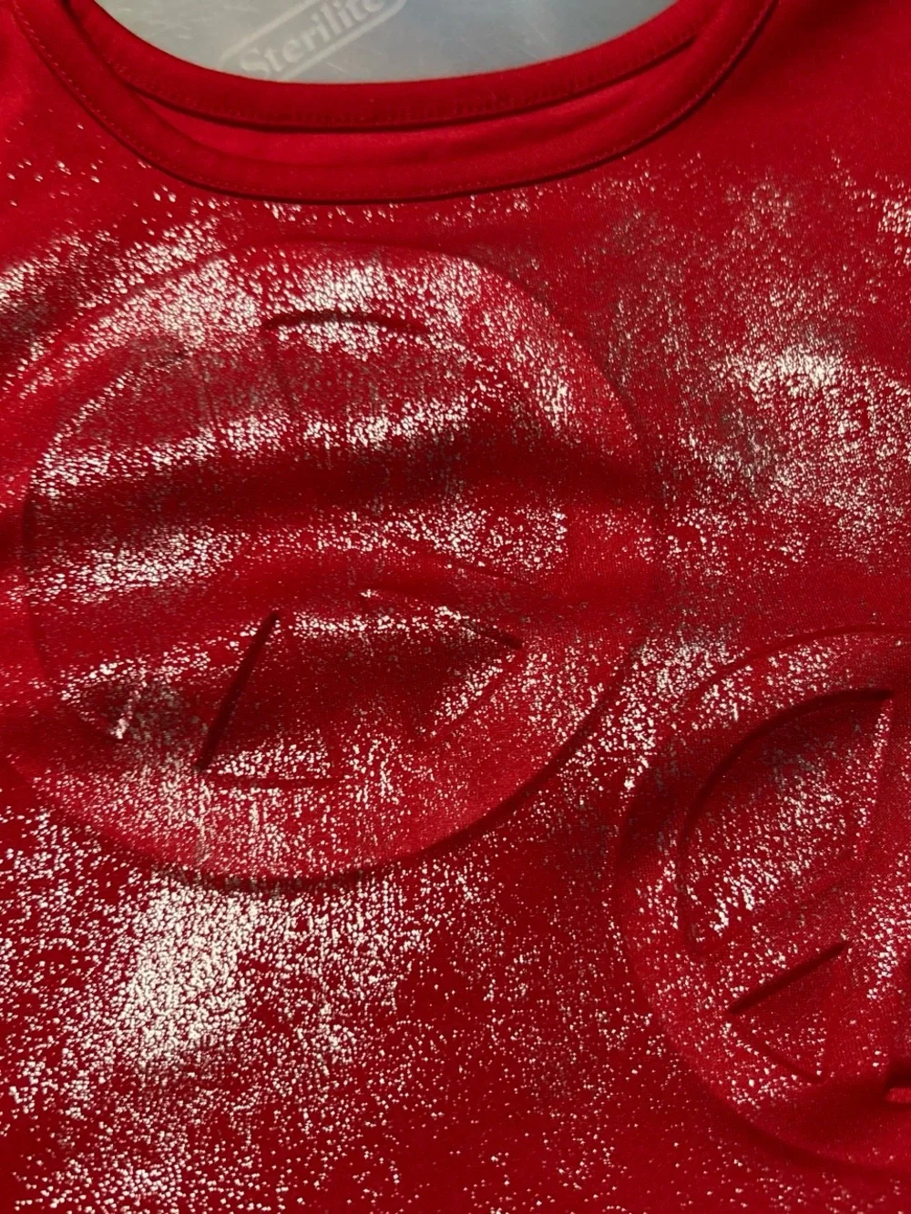 Justice Red Crop Tee with Shimmer Logo Detail